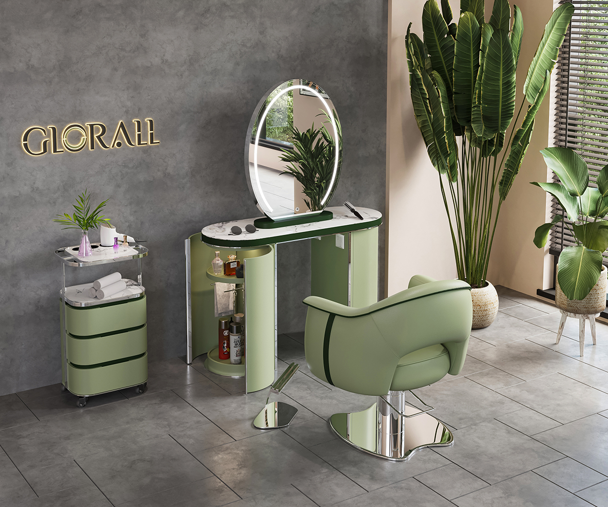 Glorall green color salon chair styling chair hair treatment chair (1)
