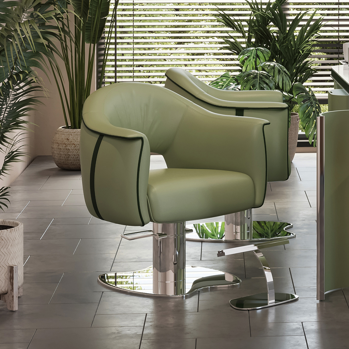 Glorall green color salon chair styling chair hair treatment chair (3)