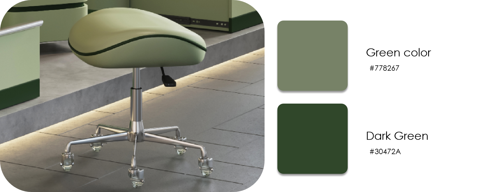Glorall green color salon furniture saddle stool chair