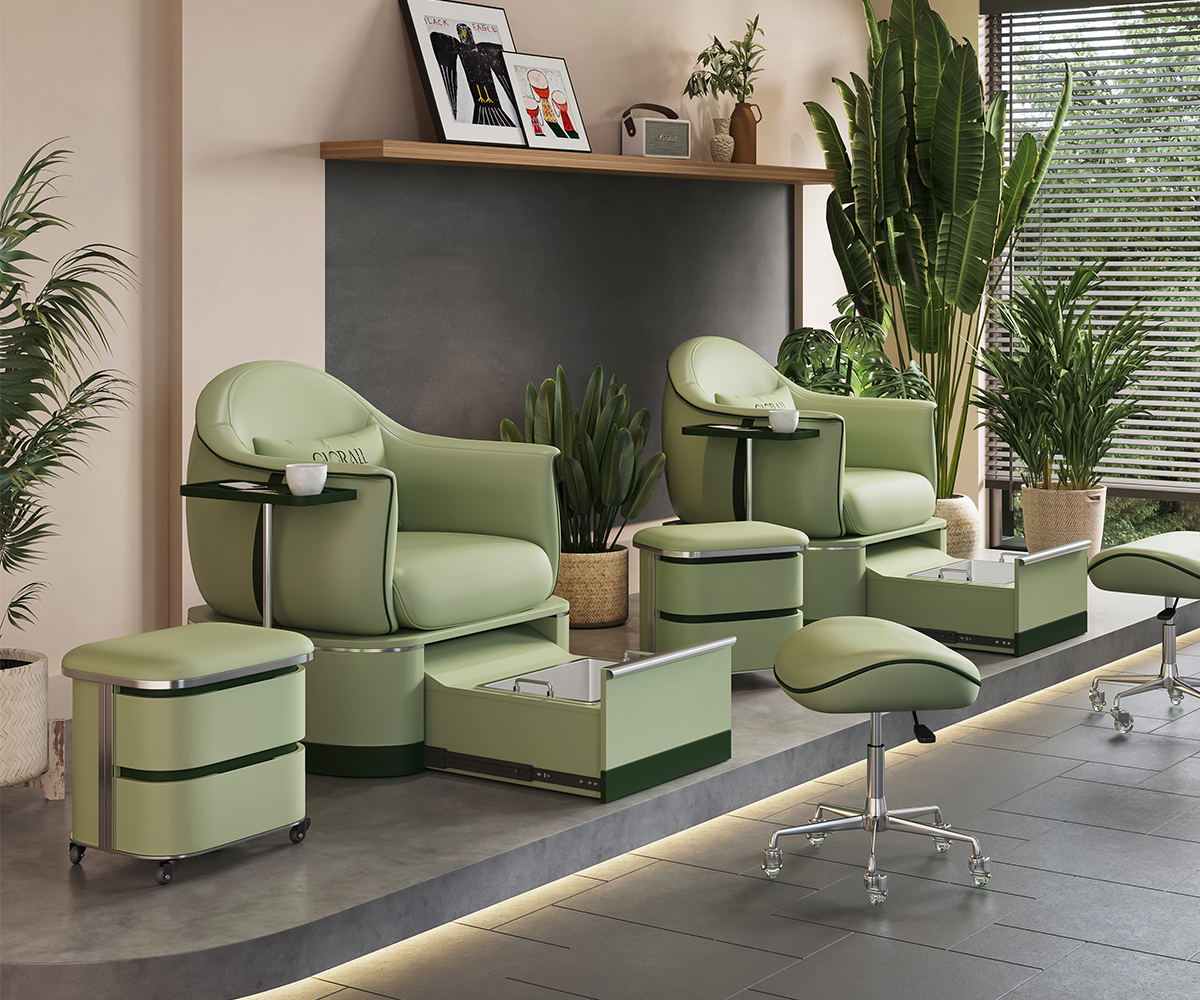 Glorall green pedi station for pedicure spa chair (6)
