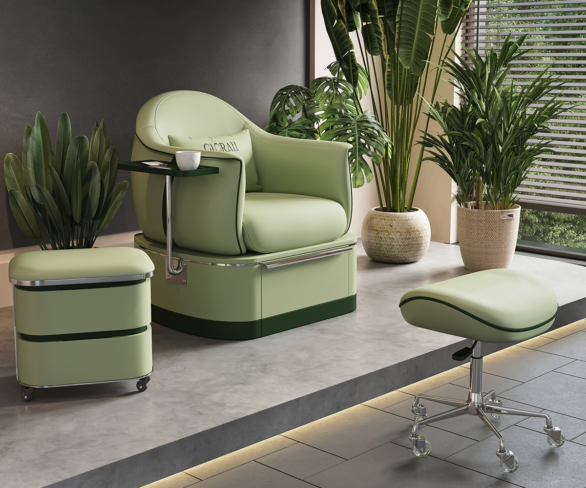 Glorall green pedi station for pedicure spa chair (7)