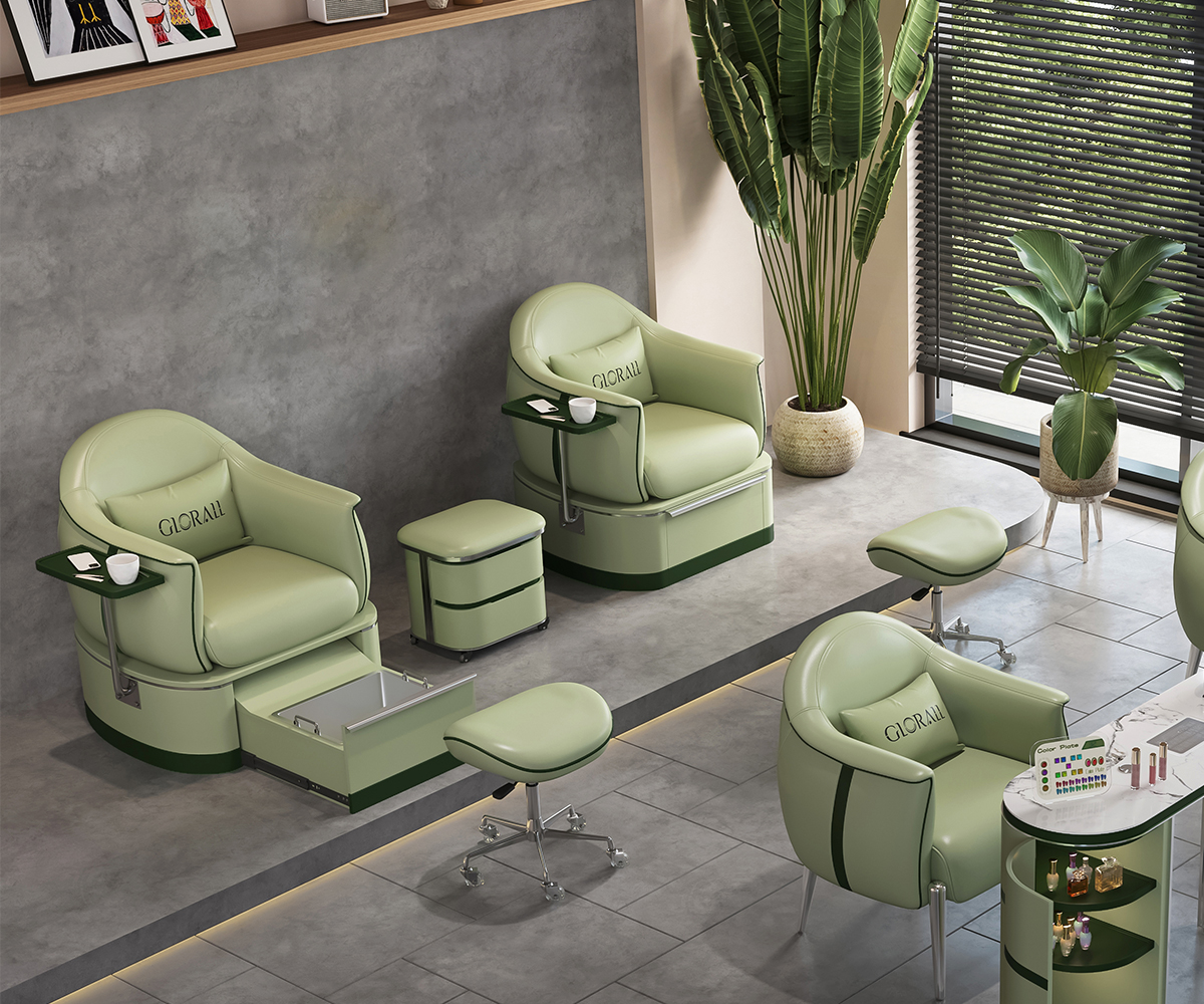 Glorall green pedi station for pedicure spa chair (8)