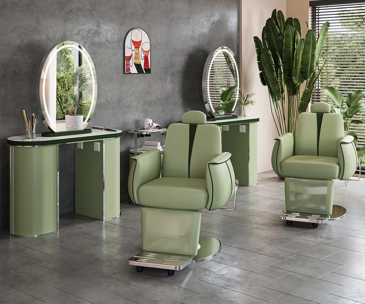Glorall green salon furniture barber chair makeup chair beauty chair for beauty salon studio- (6)