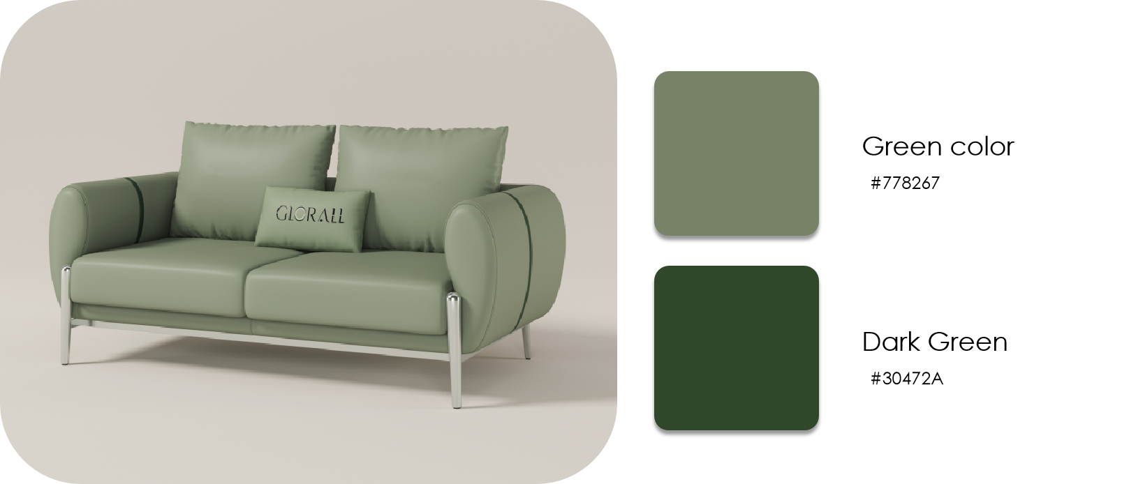 Glorall green salon furniture waiting chair reception area-