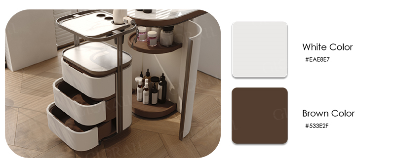 Glorall white salon station hair trolley- (1)