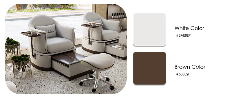 Glorall white spa chair pedicure chair for nail salon modern design salon furniture- (10)