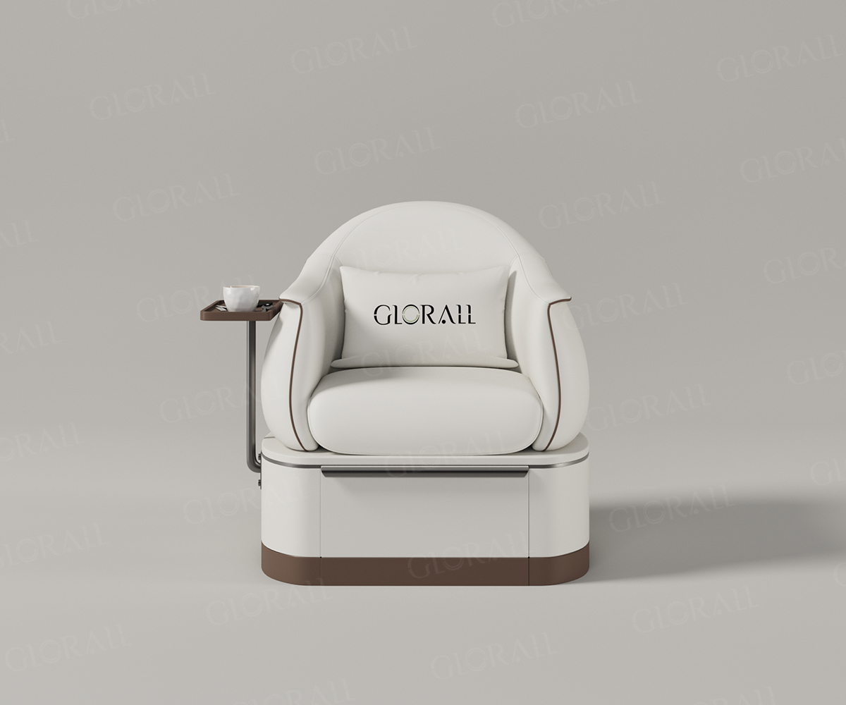 Glorall white spa chair pedicure chair for nail salon modern design salon furniture- (3)