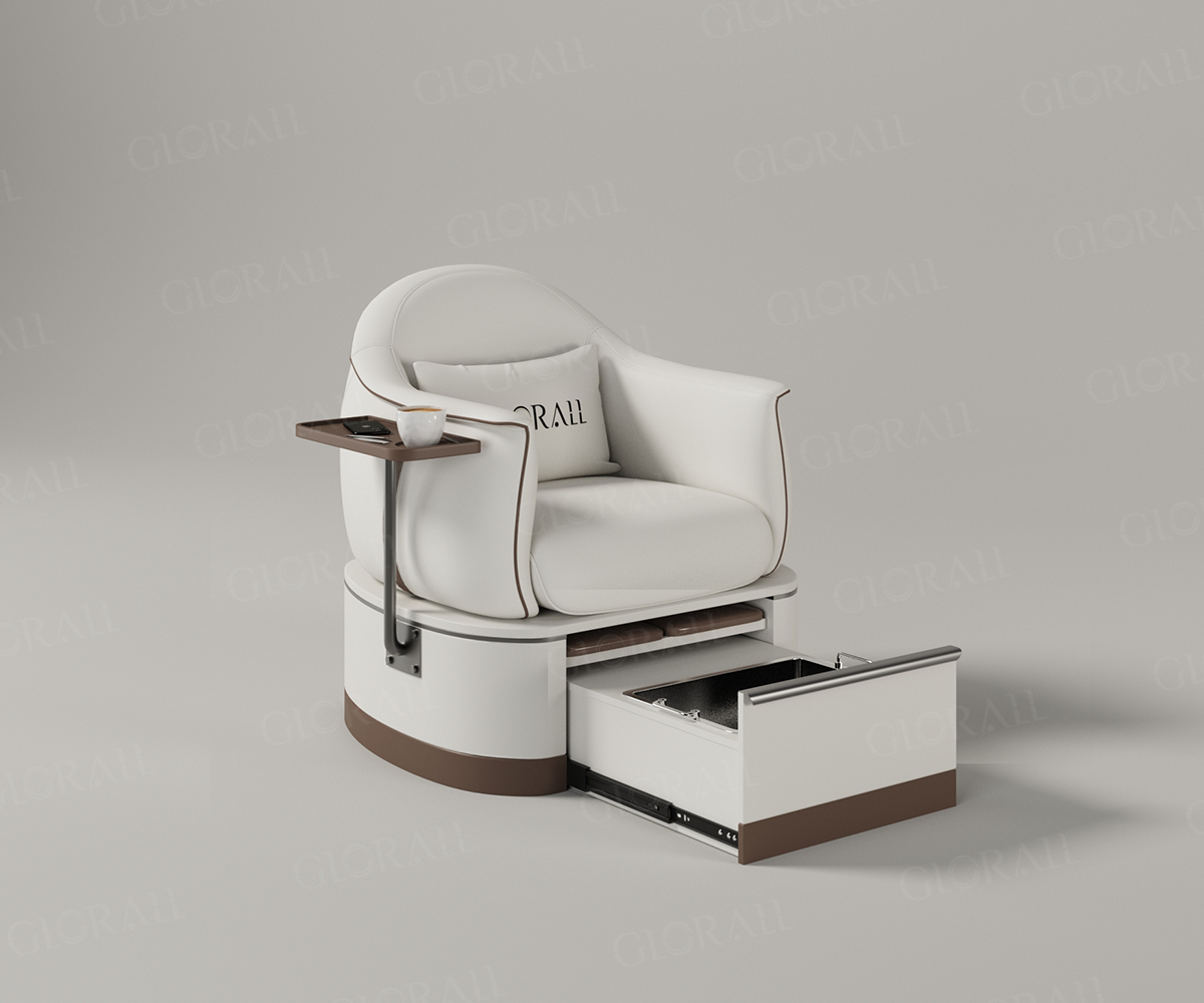 Glorall white spa chair pedicure chair for nail salon modern design salon furniture- (4)