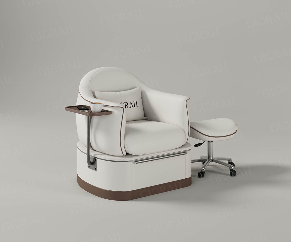 Glorall white spa chair pedicure chair for nail salon modern design salon furniture- (5)