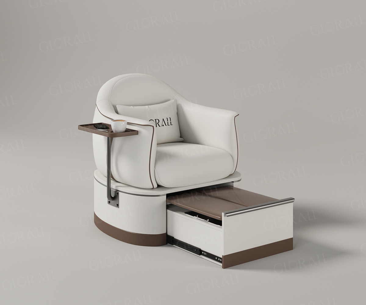 Glorall white spa chair pedicure chair for nail salon modern design salon furniture- (6)