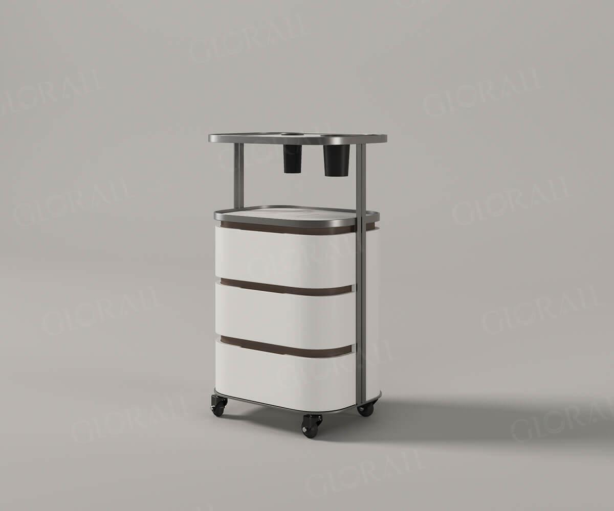 Glorall white salon station hair trolley cart beauty station- (1)