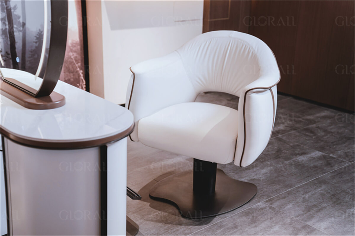 Glorall white color salon chair high end beauty salon hydraulic salon chair (3)