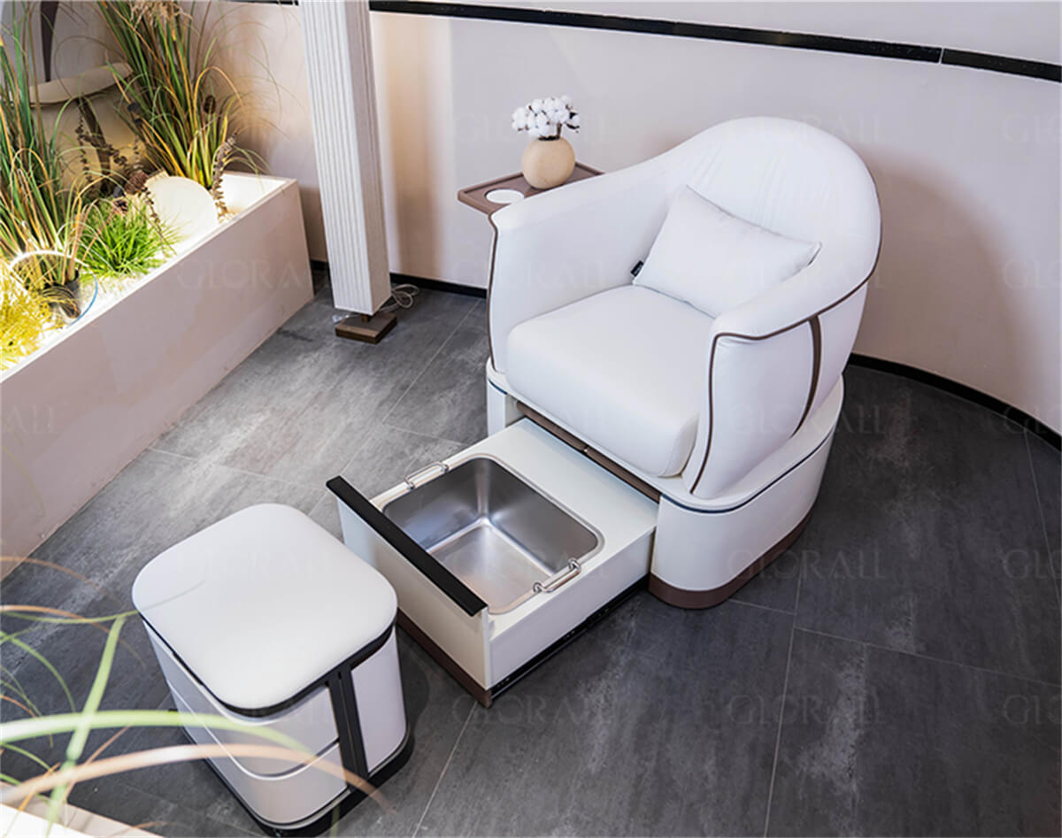 Glorall white spa chair portable pedicure spa station (1)