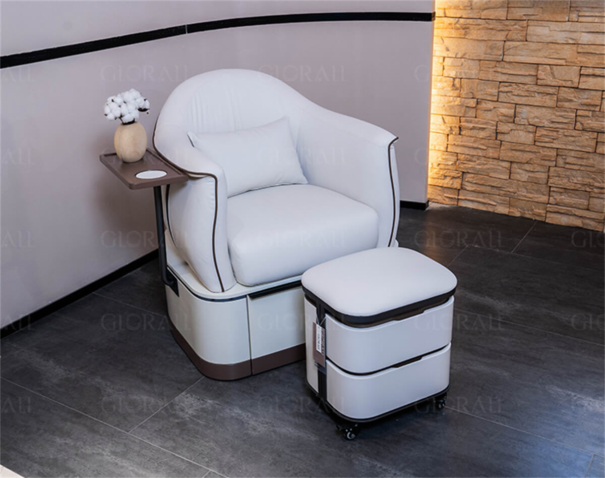 Glorall white spa chair portable pedicure spa station (3)