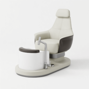 Glorall Mocha MO1011 luxury spa pedicure chair with integrated foot basin and modern faucet
