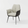 Glorall Mocha MO1906 modern dual-tone nail chair with black stainless steel legs