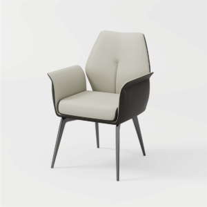 Glorall Mocha MO1906 modern dual-tone nail chair with black stainless steel legs