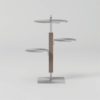 Glorall Mocha MO3208 multi-tier minimalist salon side table with stainless steel base