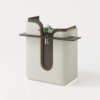 Glorall Mocha MO6902 modern minimalist salon reception desk with dual-tone finish and integrated transaction shelf