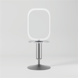 Glorall Mocha MO7006 freestanding double-sided LED salon mirror station with acrylic desk top